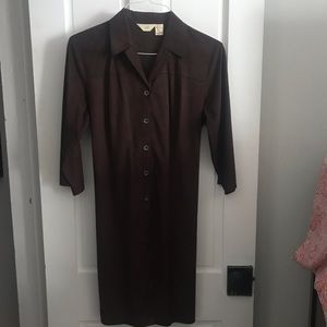J.Jill Chocolate Brown Faux suede dress SzM